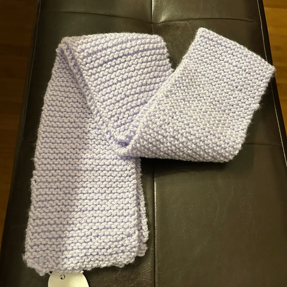 Handknit Lavender Knit Scarf - Picture 1 of 7